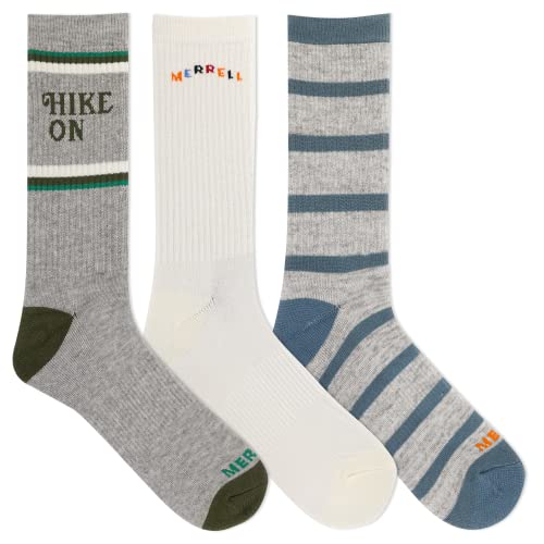 Image of Merrell Men's and Women's Wool Everyday Hiking Socks - 3 Pair Pack - Cushion Arch Support & Moisture Wicking