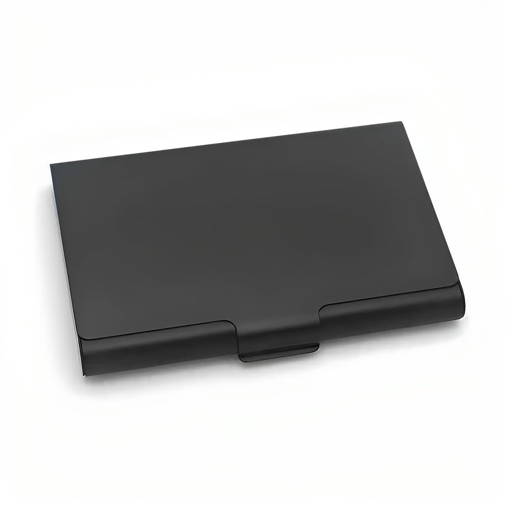 Lot de 20 porte-cartes de visite en métal argenté pour homme et femme, porte-cartes professionnels en aluminium pour cartes de visite, porte-monnaie fin avec boucle de fermeture