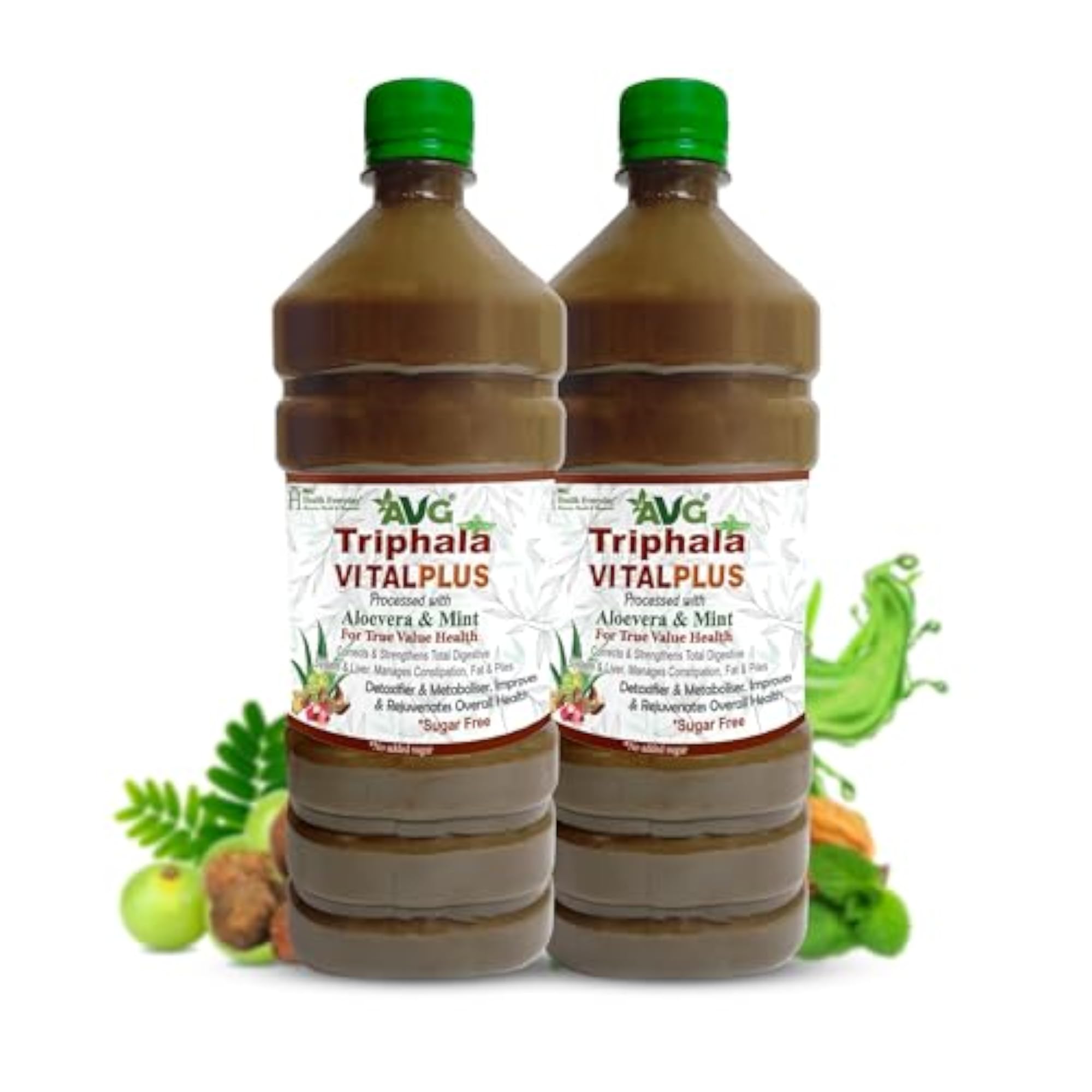 AVG Health Organics Triphala Vital Plus, 1L Pack of 2