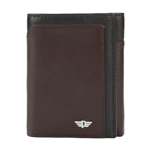 Image of Police Men's Genuine Leather Trifold Wallet with 6 Card Slots | Slim Compact|ID Card window|2 Slip Pockets|Gift Box Packaging