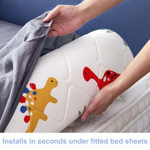2-Pack Premium Foam Bed Bumpers for Toddler, Non-Slip Bed Rails for Toddlers for Twin, Queen, King Beds, Machine Washable Bumpers Cover for Easy Care(Size:52\" x 7\" x 5\")