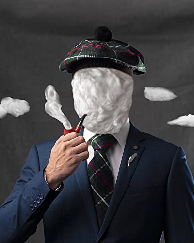 Image of Scottish Tam O' Shanter Hat Tartan Bonnet Pom Pom Wool Flat Cap One Size