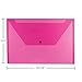 JAM PAPER Plastic Envelopes with Snap Closure - Legal Booklet - 9 3/4 x 14 1/2 - Fuchsia Pink - 12/Pack