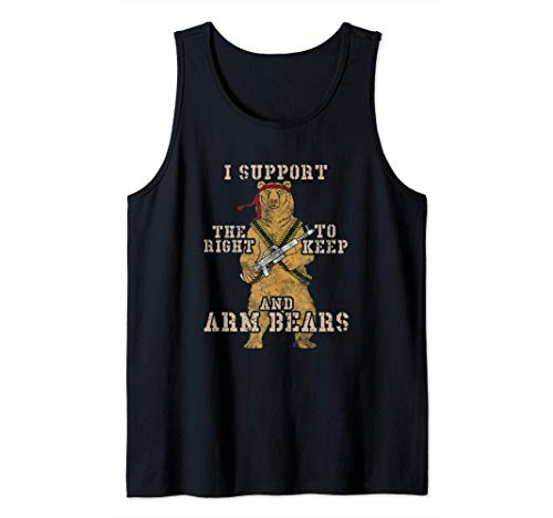 Funny I Support The Right To Arm Bears Second Amendment Pun Camiseta sin Mangas