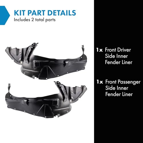Image of TRQ Front Inner Fender Liner Set Compatible with 2012 Honda Ridgeline HO1248156 HO1249125