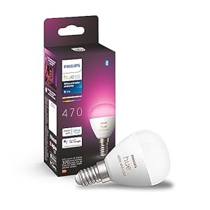 Philips Hue White & Color Ambiance E14 LED Lampe (470 lm), dimmbares LED Leuchtmittel für das Hue Lichtsystem mit 16 Mio. Farben, smarte Lichtsteuerung über Sprache und App, 1er Pack