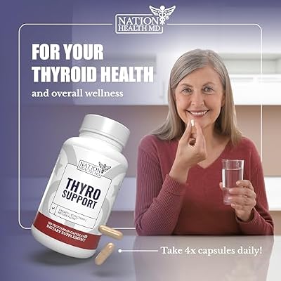 Thyro Support - Thyroid Support for Women & Men with Selenium, Zinc, Ashwagandha, Bladderwrack & L-Tyrosine - Thyroid Supplement for Energy and Thyroid Balance - 120 Capsules