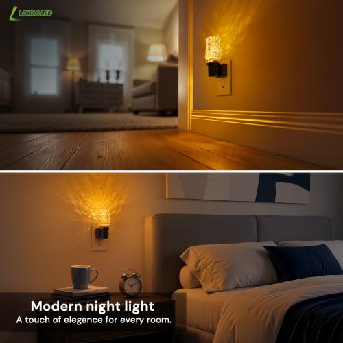 Image of L LOHAS LED Amber Night Light,Yellow Nightlight,Dimmable 100LM,Light Sensor