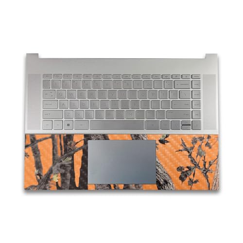 Image of Carbon Fiber Gaming Skin Compatible with HP Envy x360 16 inch (2023) - Orange Camo - Premium 3M Vinyl Protective Wrap Decal Cover - Easy to Apply | Crafted in The USA by MightySkins