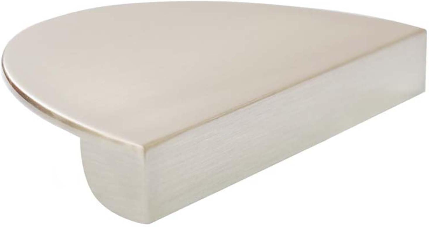 Half Moon Cabinet Pulls, 2.5 inch Cabinet Pulls, Decorative Semi Circle Handle, Edge Handle for Cabinet, Drawer, Cupboard (6, Brushed Satin Brass)