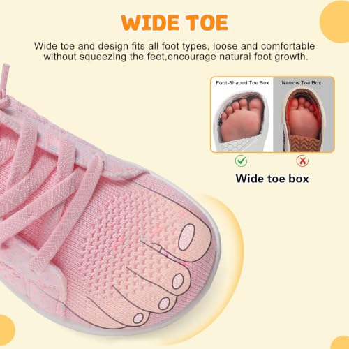 Image of JOINFREE Toddler Shoes Girls Boys Wide Barefoot Shoes Minimalist Walking Sneakers Zero Drop Slip on Tennis Shoe Breathable Naturally Flexible