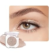HHLTOH Nude Brown Single Glitter Eyeshadow Makeup, Neutral Powde Eye Shadow for Women, Nude Shimm...