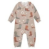 Dussdil Cowboy Boots Wild West Fashion-1 Baby One-Piece Footies Newborn Girls Rompers Onesie Pajamas Cotton Clothes Footed Pjs for Sleep Custom Play Toddler 6 Month
