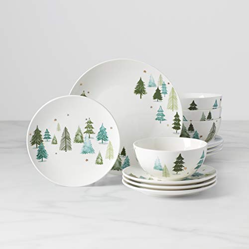 Lenox 893565 Balsam Lane 12-Piece Dinnerware Set Green #TOP1