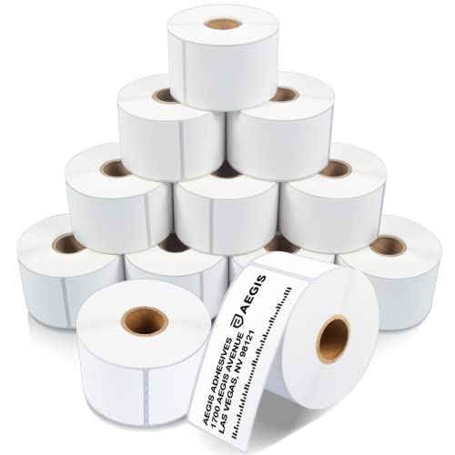 Aegis Adhesives - 2" X 4" Direct Thermal Labels (12 Rolls, 350 Labels/Roll) for Shipping and Postage - Perforated, Compatible with Rollo, Zebra, and Other Desktop Label Printers by Aegis Adhesives - Used condition - CA$31.42