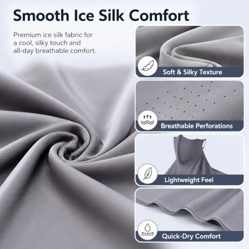 Image of Full Coverage Sun Hat with Face Mask and Neck Flap UPF 50+ UV Protection Cooling Ice Silk Visor Hat for Women Men Outdoor Activities Adjustable Grey