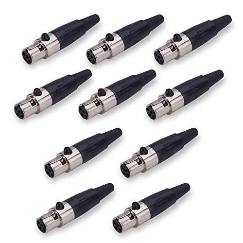 Image of MX 3 Pin XLR Microphone pin Pure Copper Nickel Plated Pins1 for High Conductivity microphone (5-pin microphone female Mini XLR, Pack of 10, Female Connector)