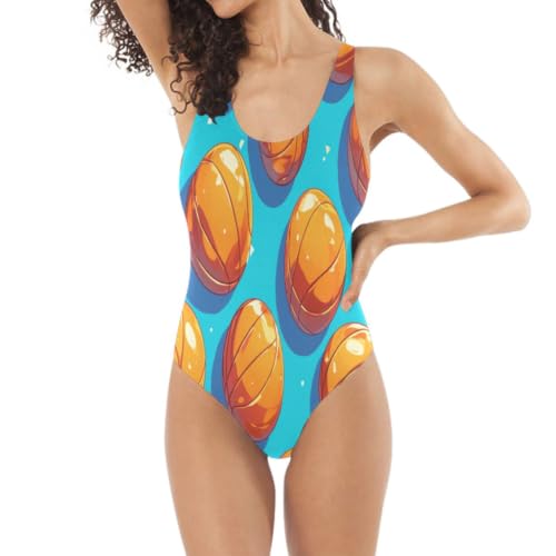 Maillot de bain 1 pièce femme orange lumineux, tenue de plage et bikini pour fille
