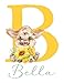 Pixie Paper Personalized Highland Cow Sunflower Baby Girl Nursery Farmhouse Decor Unframed Print - Baby Name Letter Initial Monogram