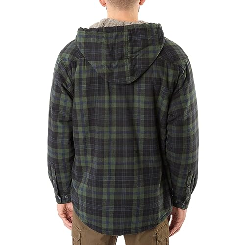 Image of Smith's Workwear Men's Sherpa-Lined Hooded Flannel Shirt-Jacket