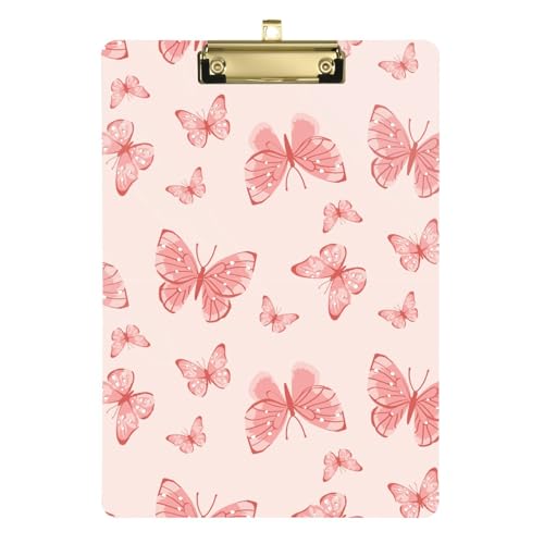 SoreSore クリップボード 蝶 ピンク エレガント かわいい クリップファイル A4 用箋挟み 会議パッド クリップホルダー オフィス用品 ファイルボード プレゼント