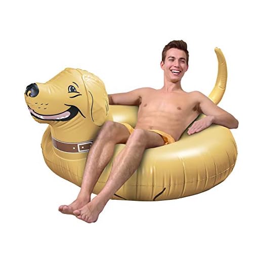 GoFloats Buddy The Dog Party Tube Inflatable Raft, Float in Style (for Adults and Kids)