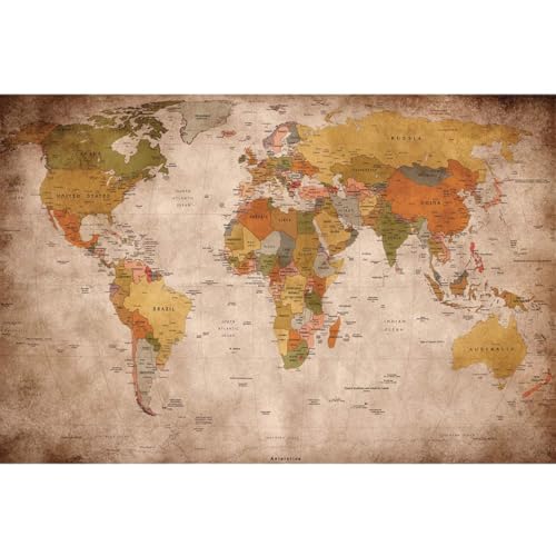 Tapiz de pared funcional y reutilizable de mapa del mundo para transformar tu dormitorio 3