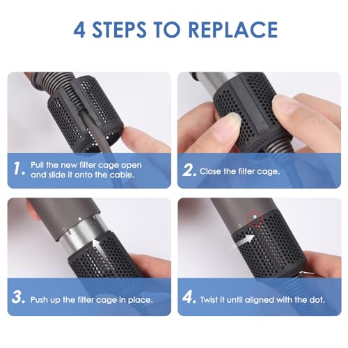 Filtro externo de substituição para secador de cabelo magnético para Dyson Supersonic HD01 HD03 HD08