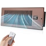 VELLEE Quiet Register Booster Fan Fits 4' x 12' (DUCT OPENING CUTOUT), 10-Speed Smart Heating Cooling AC Vent Booster Fan w/Remote Control & Thermostat Control (Bronze) - Corded