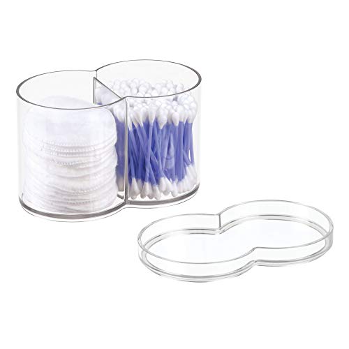 iDesign Round Plastic Canister Cosmetic Organizer with Top Tray Lid for Added Storage, The Clarity Collection – 6.12” x 3.62” x 4.35”, Clear - Thumbnail 6