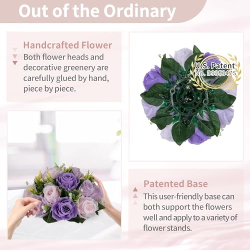 Image of NUPTIO Artificial Flower Ball Centerpieces: Lilac & Purple & Pink Rose