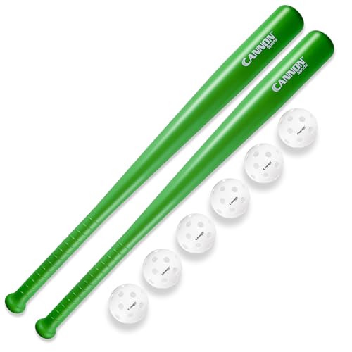 Plastic Baseball Set with Two Bats and 6 Balls (Green)