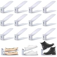Starvortex 12 Stück Schuhstapler Platzsparend, 3-Lagig Einstellbar Schuhe Stapeln, Schuh Organizer für Schrank, rutschfest Schuhorganizer, Schuhregal für Aufbewahrung Schuhe High Heels Hausschuhe