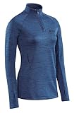 CEP - Winter Run Shirt für Damen | Langärmliges Winter Shirt für Deine Winterläufe in Dark Blue Melange | Größe XL