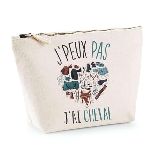 Trousse Cheval J'peux Pas | Pochette Equitation Toilette Maquillage Idée Sac Cadeau