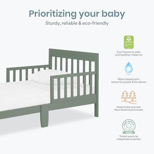 Image of Dream On Me Finn Toddler Bed, GREENGUARD Gold, Pinewood, Meadow Green