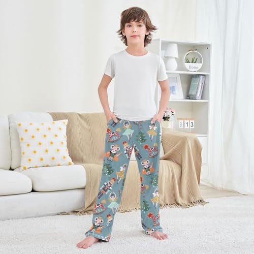 Boys' Pants Christmas Toy Horse Tree Long Bottoms Jogger Pants Elastic Waist Trousers with Pockets S-XL3