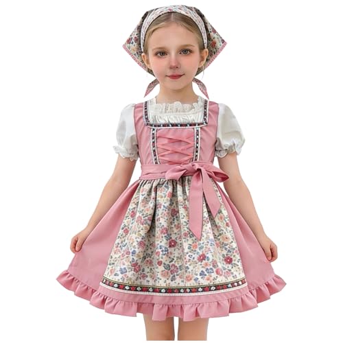 Traje de tirolesa para niña vestido tradicional bávaro Oktoberfest infantil ropa medieval de dos piezas