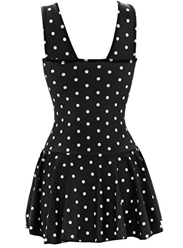 AONTUS Plus Size Vintage One Piece Swimsuits with Tummy Control Boy Shorts for Women Retro Swimwear Removable Soft Padding2