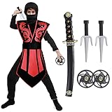 BESTES GESCHENK FÜR KINDER - Kids Stealth Ninja Kostüm für Mädchen und Jungen, Ihr Baby wird der Höhepunkt aller Gelegenheiten sein.