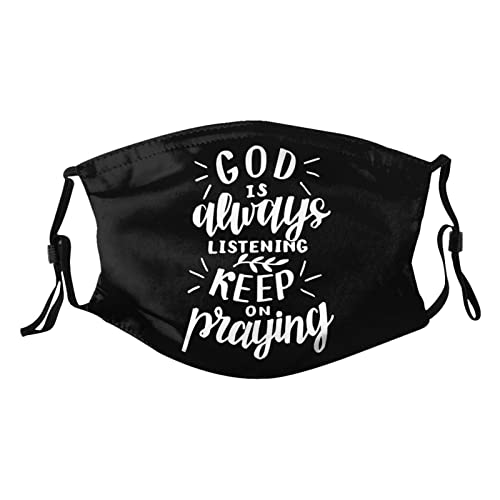 Details About Always Blessed Christian Religious Inspirational Face Mask Washable Reusable Adults Breathable with 2 Filters Black
