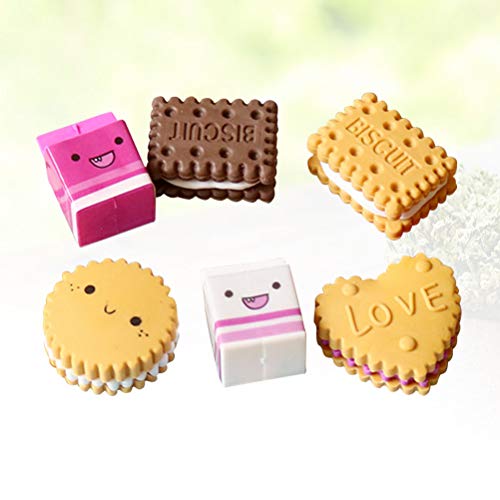 STOBOK Carino Kawaii Biscuit Gomme Forniture per