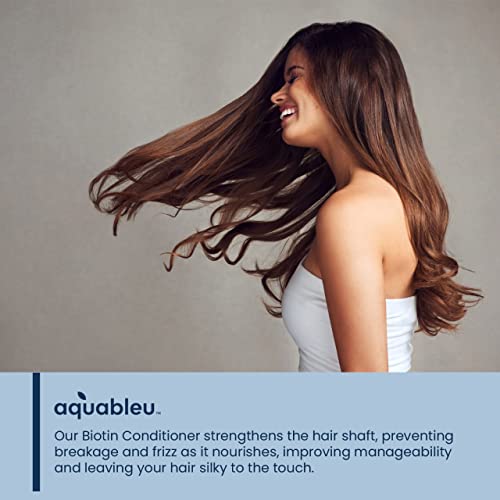 Aquableu Biotin Conditioner - Natural Thickening & Volumizing For Thicker Fuller Hair - Infused With Coconut, Keratin, Argan & Jojoba Oil - Awapuhi Fragrance - No Sulfates Or Parabens – For Men & Women - 16Oz #TOP3