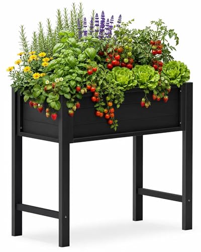 YEFU Raised Garden Bed with Legs: Compact Waterproof HDPS Outdoor