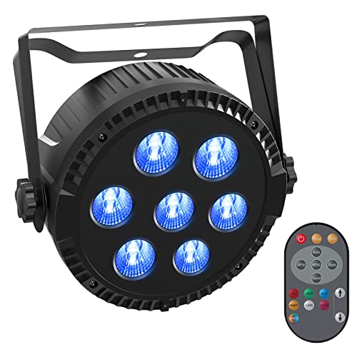 LED Par Projecteur Lumière de Scène RGBW DMX512 Jeux de Lumiere pour Soiree avec Télécommande Sound Auto Lumiere Disco pour Fête DJ Bar Mariage Halloween Noël (1 pièce) Cover