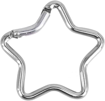 Bottone Carabiner Clip Star Shaped Climbing Buckle Aluminum Alloy Heavy Duty Keyring Hook for Camping Fishing Hiking Traveling Aluminum Key Chain Clip, Silver