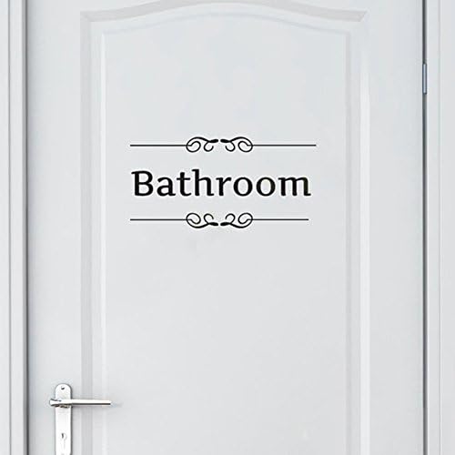 FAVOLOOK English Label Toilet Sticker, Removable Self-Adhesive Door Decals for Bathroom Decoration