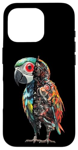 �ʔ����I�E�����{�b�g�������D�ƃT�C�{�[�O�I�E�����{�b�g Robot Parrot Lover Cyborg AI �X�}�z�P�[�X iPhone 16 Pro �p