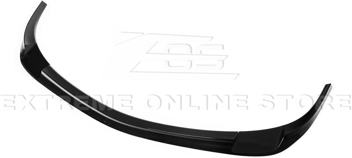 Replacement For 2005-2013 Chevrolet Corvette C6 Base Models | ZR1 Style Front Bumper Lower Lip Splitter (ABS Plastic - Painted Glossy Black)