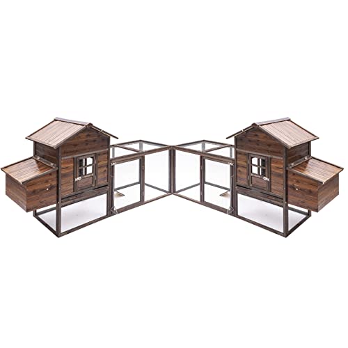 Chicken Coop For 6 To 8 Chickens, Outdoor Fir Wood Chicken Coop Kit Hen House Cages Hutch For Chickens Duck Poultry Habitat Supplies Large 160” #TOP2